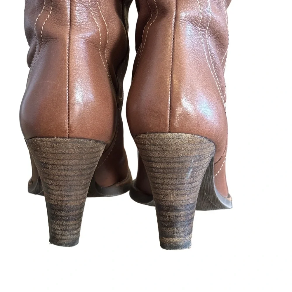 Via Spiga Brown Leather Knee High Heeled Boots Size 7M